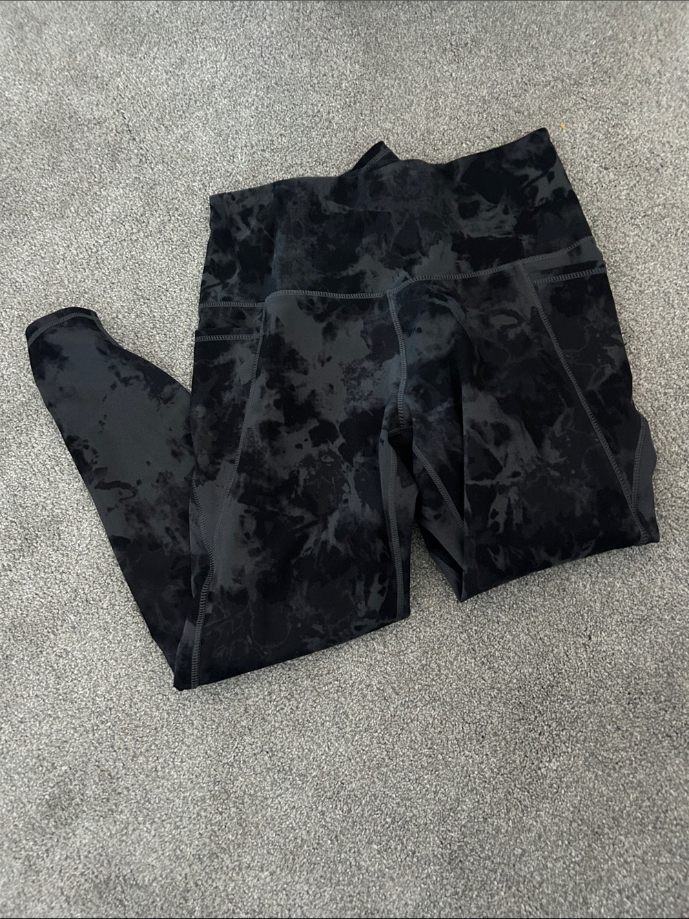 Danskin Black Tie-Dye High-Rise Leggings